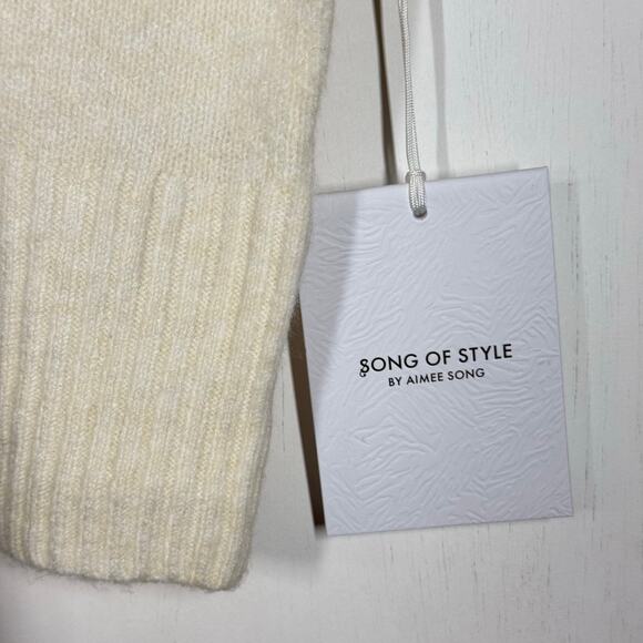 NEW Song of Style Sweater Size Medium Ivory Knit Short Sleeve Preppy Pullover - Picture 4 of 6